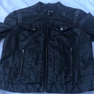 Womens Black Slim Fit Leather Motorcycle Jacket